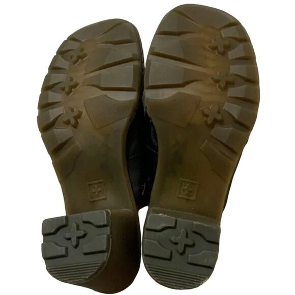 VTG Dr Doc Martens DANA Black Leather Heeled Clogs US 8 Slide Mule 11886 00s Y2K - Picture 6 of 12